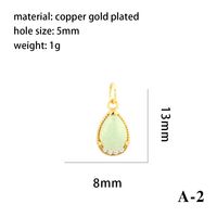 Simple Style Oval Water Droplets Heart Shape Stone Copper Plating Inlay Zircon 18k Gold Plated Charms sku image 6