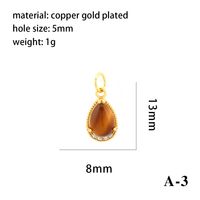 Simple Style Oval Water Droplets Heart Shape Stone Copper Plating Inlay Zircon 18k Gold Plated Charms sku image 4