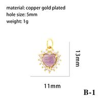 Simple Style Oval Water Droplets Heart Shape Stone Copper Plating Inlay Zircon 18k Gold Plated Charms sku image 1