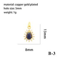 Simple Style Oval Water Droplets Heart Shape Stone Copper Plating Inlay Zircon 18k Gold Plated Charms sku image 10