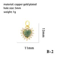 Simple Style Oval Water Droplets Heart Shape Stone Copper Plating Inlay Zircon 18k Gold Plated Charms sku image 2