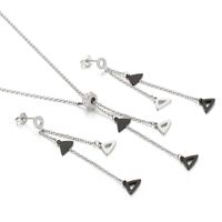 Stainless Steel Titanium Steel 18K Gold Plated Simple Style Commute Plating Geometric Earrings Necklace main image 3
