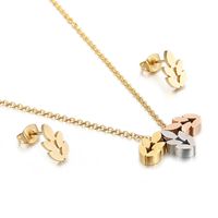 Stainless Steel Titanium Steel 18K Gold Plated Simple Style Commute Plating Geometric Earrings Necklace main image 2
