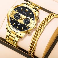 Casual Color Block Buckle Quartz Men's Watches main image 10