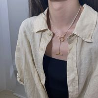 Simple Style Commute Solid Color Sterling Silver Plating 24k Gold Plated Silver Plated Necklace main image 2