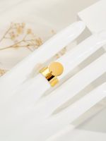 304 Stainless Steel 14K Gold Plated Simple Style Classic Style Plating Solid Color Charm Rings main image 8