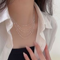 Simple Style Commute Solid Color Sterling Silver Plating Chain Silver Plated Necklace main image 1