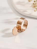 304 Stainless Steel 14K Gold Plated Simple Style Classic Style Plating Solid Color Charm Rings main image 3