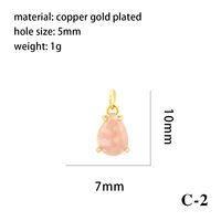Simple Style Oval Water Droplets Heart Shape Stone Copper Plating Inlay Zircon 18k Gold Plated Charms sku image 11