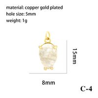 Simple Style Oval Water Droplets Heart Shape Stone Copper Plating Inlay Zircon 18k Gold Plated Charms sku image 8