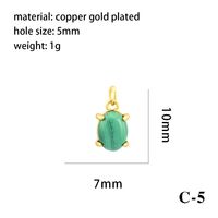 Simple Style Oval Water Droplets Heart Shape Stone Copper Plating Inlay Zircon 18k Gold Plated Charms sku image 5