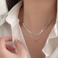 Simple Style Classic Style Solid Color Sterling Silver Plating White Gold Plated Necklace main image 3