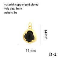 Simple Style Oval Water Droplets Heart Shape Stone Copper Plating Inlay Zircon 18k Gold Plated Charms sku image 9
