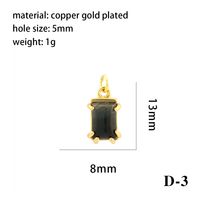 Simple Style Oval Water Droplets Heart Shape Stone Copper Plating Inlay Zircon 18k Gold Plated Charms sku image 15
