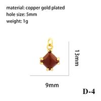 Simple Style Oval Water Droplets Heart Shape Stone Copper Plating Inlay Zircon 18k Gold Plated Charms sku image 14