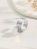 304 Stainless Steel 14K Gold Plated Simple Style Classic Style Plating Solid Color Charm Rings sku image 3