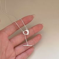 Simple Style Classic Style Solid Color Sterling Silver Plating Silver Plated Necklace Pendant main image 4