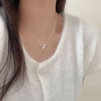 Simple Style Classic Style Solid Color Sterling Silver Plating Silver Plated Necklace Pendant sku image 1