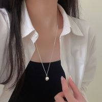 Simple Style Classic Style Solid Color Sterling Silver Plating Silver Plated Necklace Pendant main image 1