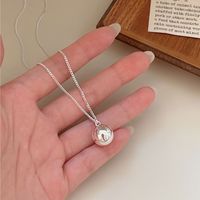 Simple Style Classic Style Solid Color Sterling Silver Plating Silver Plated Necklace Pendant main image 3