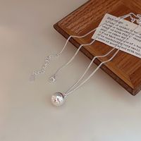 Simple Style Classic Style Solid Color Sterling Silver Plating Silver Plated Necklace Pendant main image 2