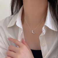 Simple Style Commute Solid Color Sterling Silver Plating White Gold Plated Necklace Pendant sku image 1