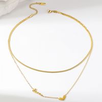 Vintage Style Heart Shape Stainless Steel Plating 18k Gold Plated Women's Necklace main image 2