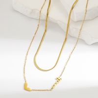 Vintage Style Heart Shape Stainless Steel Plating 18k Gold Plated Women's Necklace sku image 1