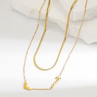 Style Vintage Forme De Cœur Acier Inoxydable Placage Plaqué Or 18k Femmes Collier main image 1