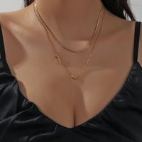 Vintage Style Heart Shape Stainless Steel Plating 18k Gold Plated Women's Necklace main image 5