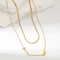 Style Vintage Forme De Cœur Acier Inoxydable Placage Plaqué Or 18k Femmes Collier main image 4