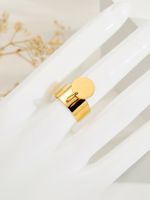 304 Stainless Steel 14K Gold Plated Simple Style Classic Style Plating Solid Color Charm Rings main image 6