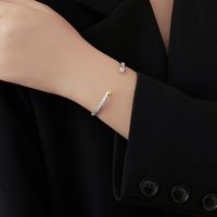 Classic Style Color Block Sterling Silver Plating Inlay Zircon 24k Gold Plated White Gold Plated main image 2