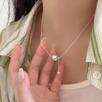 Simple Style Classic Style Solid Color Sterling Silver Plating Silver Plated Pendant Necklace main image 1