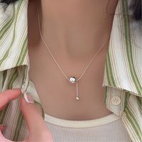 Simple Style Classic Style Solid Color Sterling Silver Plating Silver Plated Pendant Necklace sku image 1
