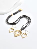 Vintage Style Heart Shape Pu Leather Alloy Women's Jewelry Set main image 4