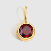 1 Piece Stainless Steel Rhinestones 14K Gold Plated Rose Gold Plated Round Polished Pendant sku image 15