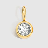 1 Piece Stainless Steel Rhinestones 14K Gold Plated Rose Gold Plated Round Polished Pendant sku image 19