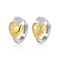 1 Pair Simple Style Commute Heart Shape Plating Sterling Silver 24k Gold Plated White Gold Plated Earrings main image 5