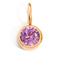 1 Piece Stainless Steel Rhinestones 14K Gold Plated Rose Gold Plated Round Polished Pendant sku image 13