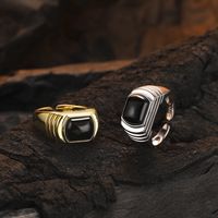 Simple Style Commute Square Sterling Silver Plating Inlay Agate 24k Gold Plated White Gold Plated Women's Rings main image 6