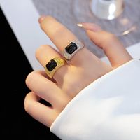 Simple Style Commute Square Sterling Silver Plating Inlay Agate 24k Gold Plated White Gold Plated Women's Rings main image 5