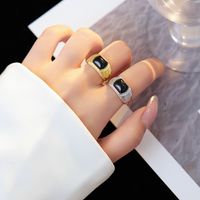 Simple Style Commute Square Sterling Silver Plating Inlay Agate 24k Gold Plated White Gold Plated Women's Rings main image 3