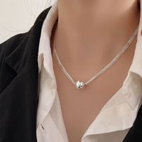 Simple Style Classic Style Solid Color Sterling Silver Plating Silver Plated Pendant Necklace main image 6