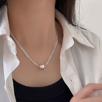 Simple Style Classic Style Solid Color Sterling Silver Plating Silver Plated Pendant Necklace main image 3