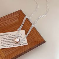 Einfacher Stil Klassischer Stil Einfarbig Sterling Silber Überzug Versilbert Halskette Mit Anhänger main image 2