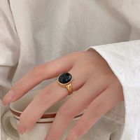 Simple Style Classic Style Round Sterling Silver Plating Inlay Shell 24k Gold Plated White Gold Plated Rings main image 4