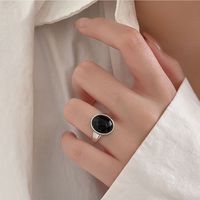 Simple Style Classic Style Round Sterling Silver Plating Inlay Shell 24k Gold Plated White Gold Plated Rings sku image 1