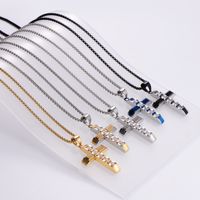 Wholesale Hip-hop Cross Stainless Steel Pendant Necklace main image 4