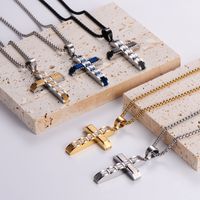 Wholesale Hip-hop Cross Stainless Steel Pendant Necklace main image 10